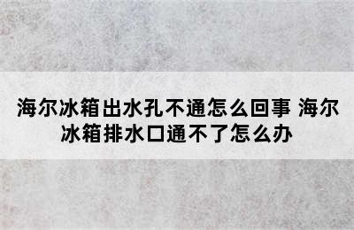 海尔冰箱出水孔不通怎么回事 海尔冰箱排水口通不了怎么办